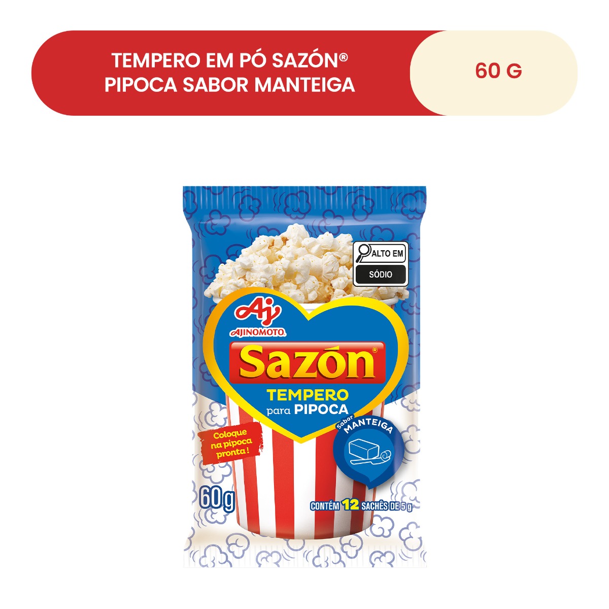 TEMPERO EM PÓ SAZÓN® PIPOCA SABOR MANTEIGA 60G