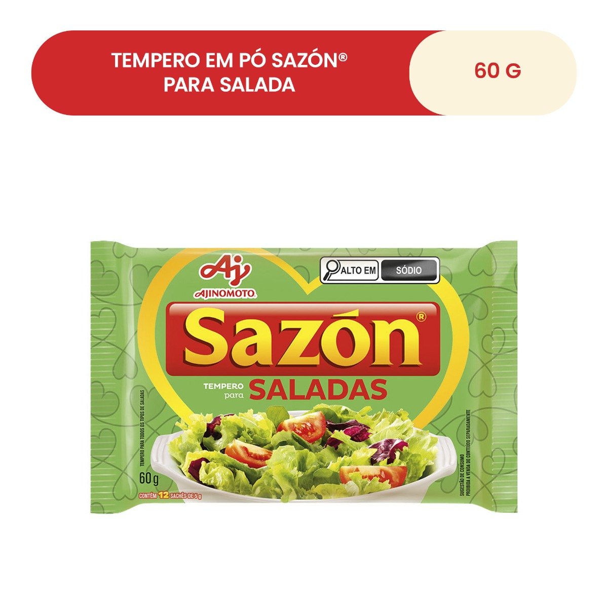 TEMPERO EM PÓ SAZÓN® PARA SALADA 60G