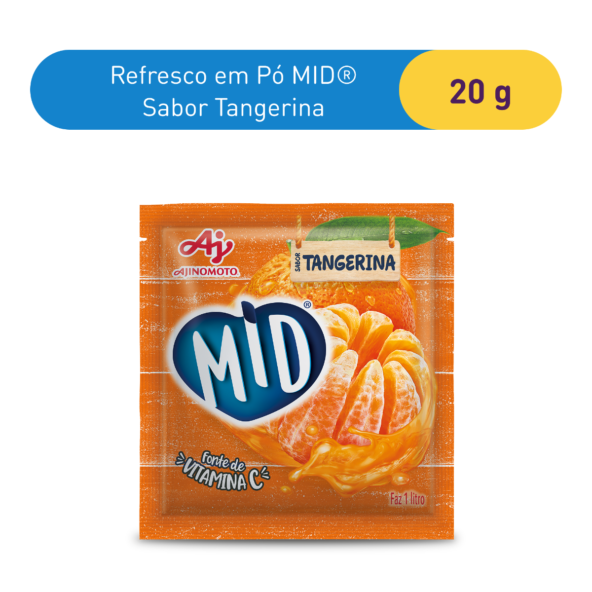 REFRESCO EM PÓ MID® SABOR TANGERINA 20G