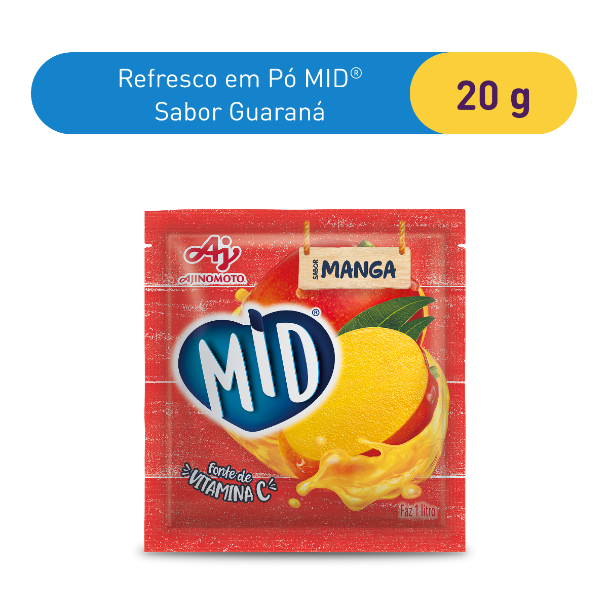 REFRESCO EM PÓ MID® SABOR MANGA 20G