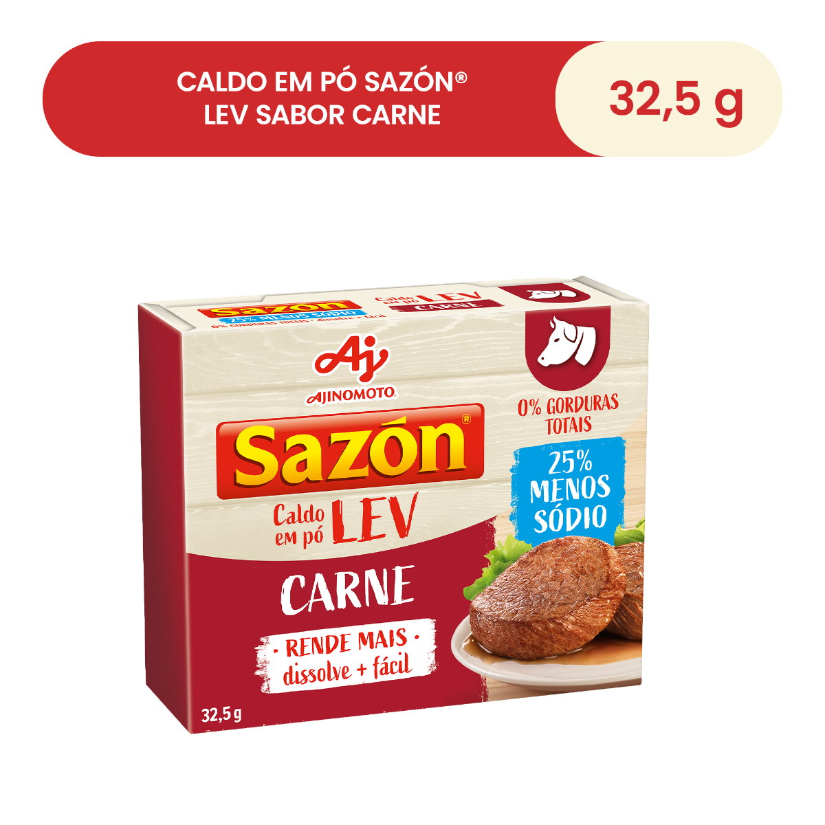 CALDO EM PÓ SAZÓN® SABOR CARNE 32,5G