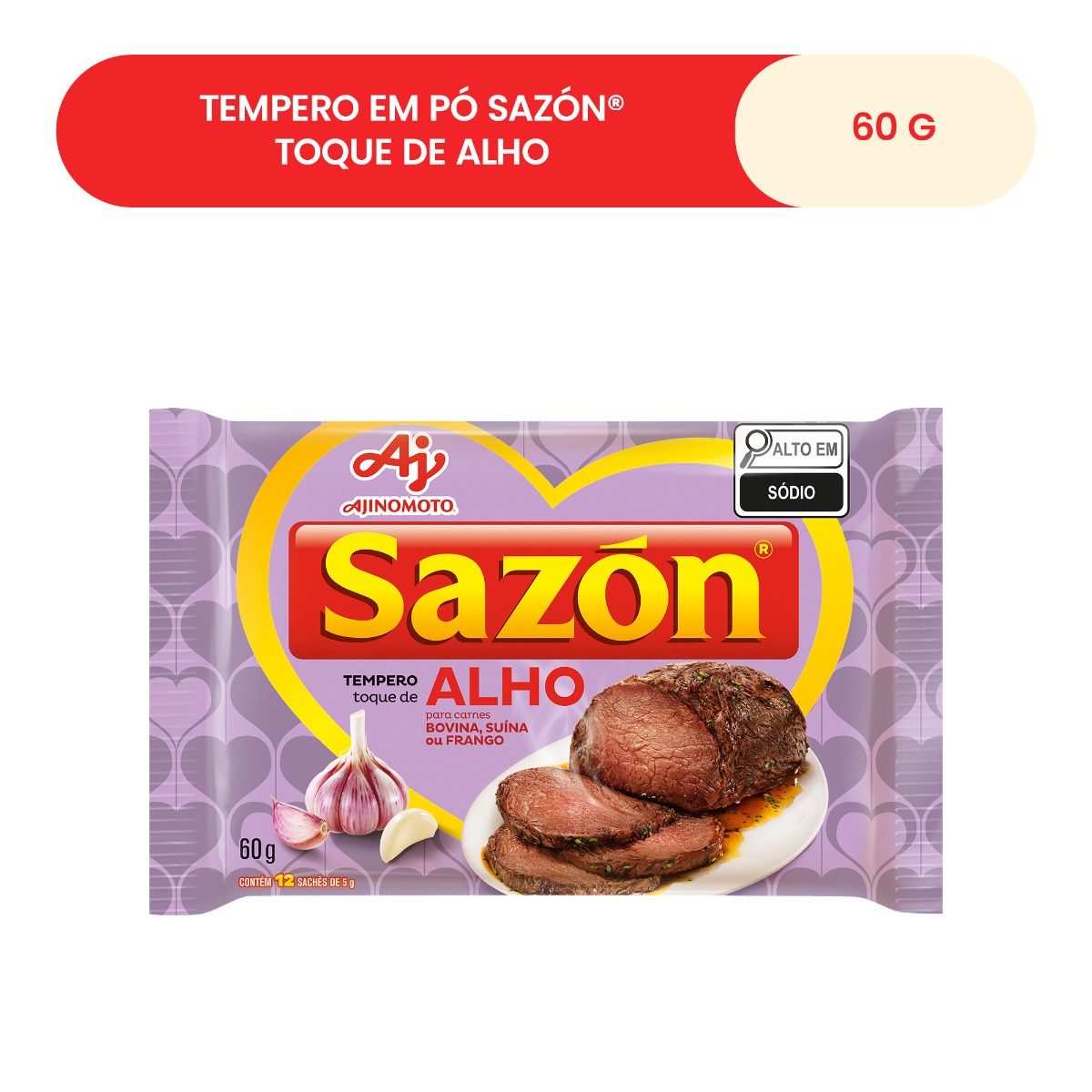 TEMPERO EM PÓ SAZÓN® TOQUE ALHO 60G