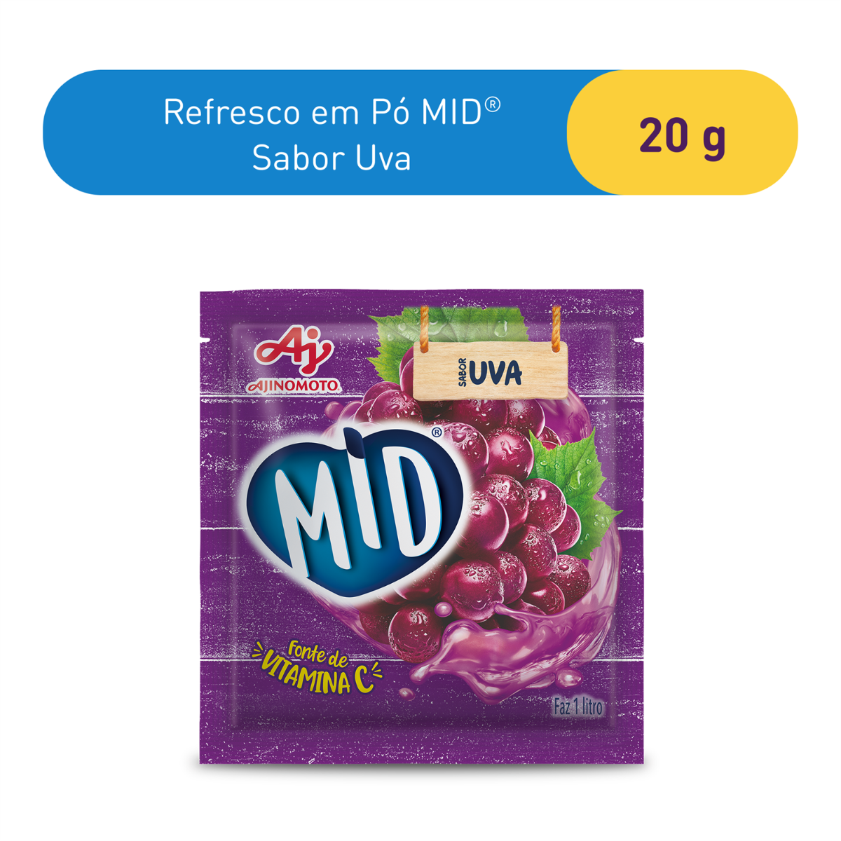 REFRESCO EM PÓ MID® SABOR UVA 20G