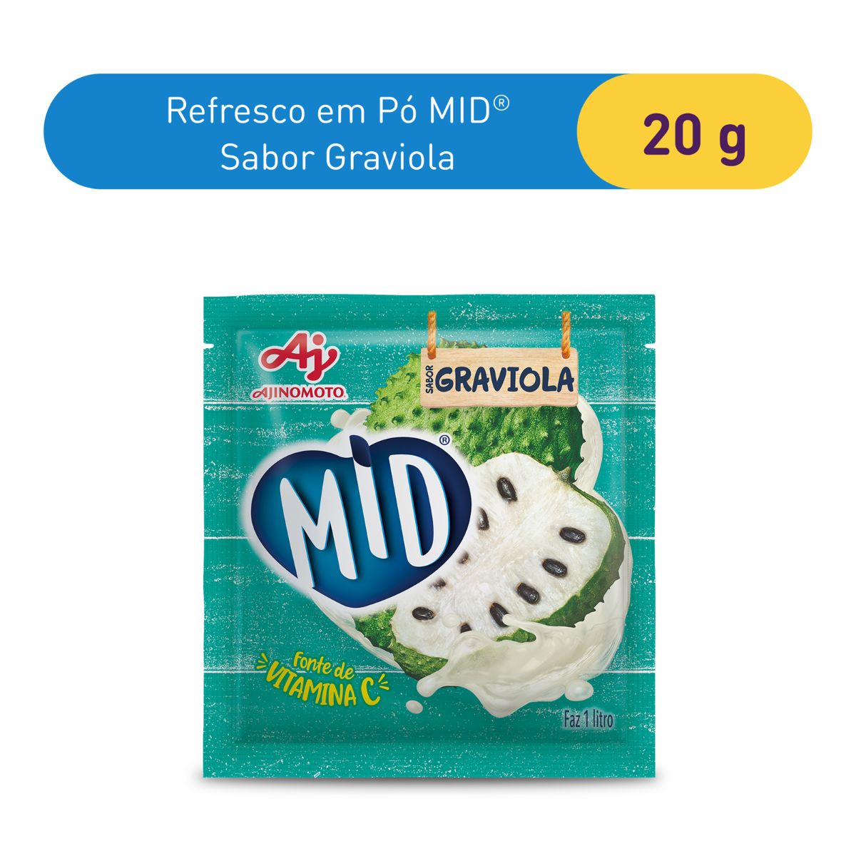 REFRESCO EM PÓ MID® SABOR GRAVIOLA 20G