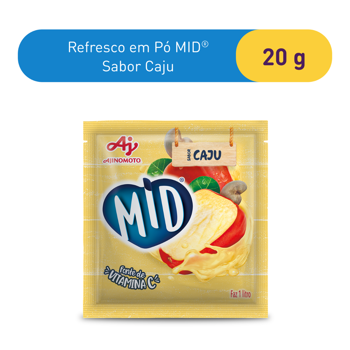 REFRESCO EM PÓ MID® SABOR CAJÚ 20G