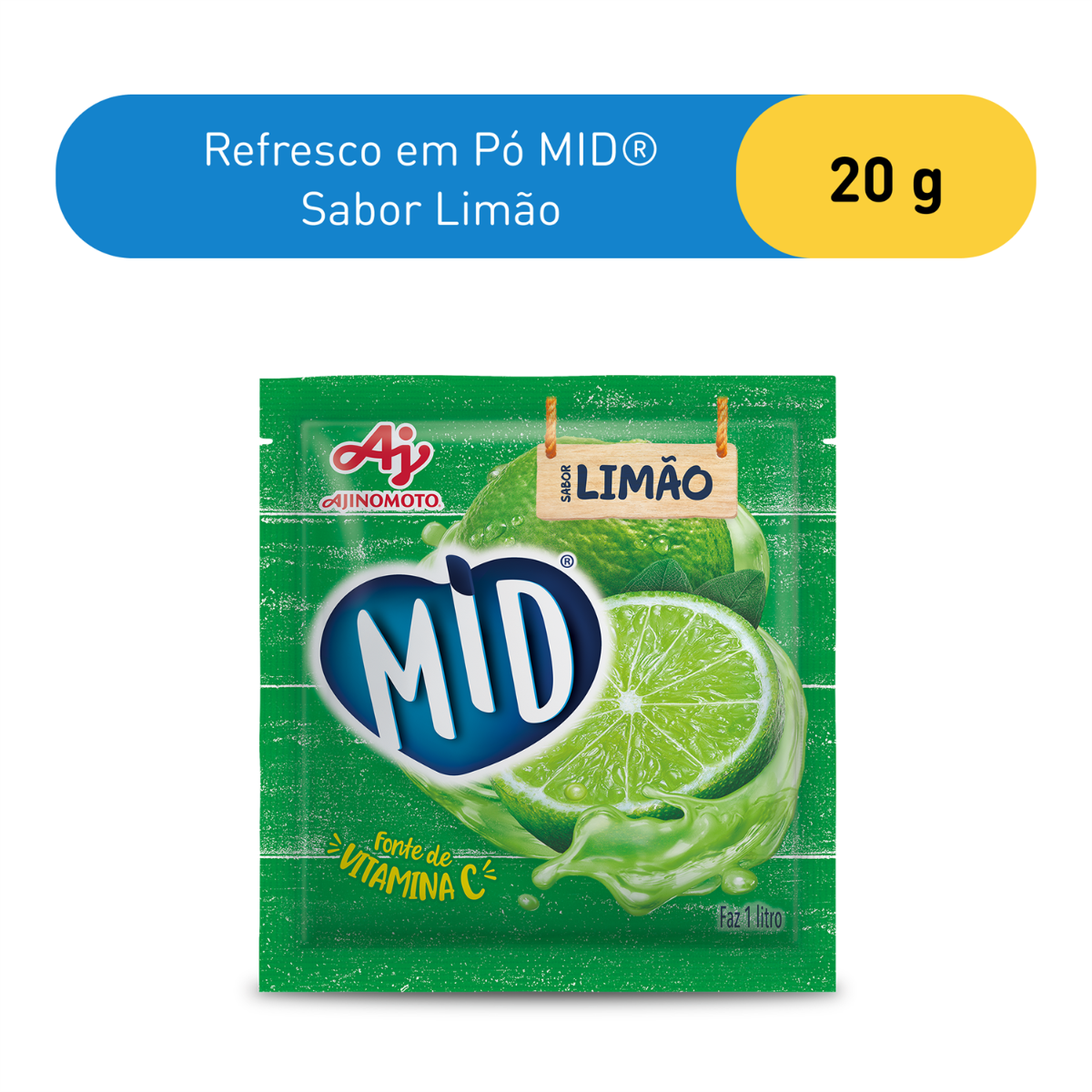 REFRESCO EM PÓ MID® SABOR LIMÃO 20G
