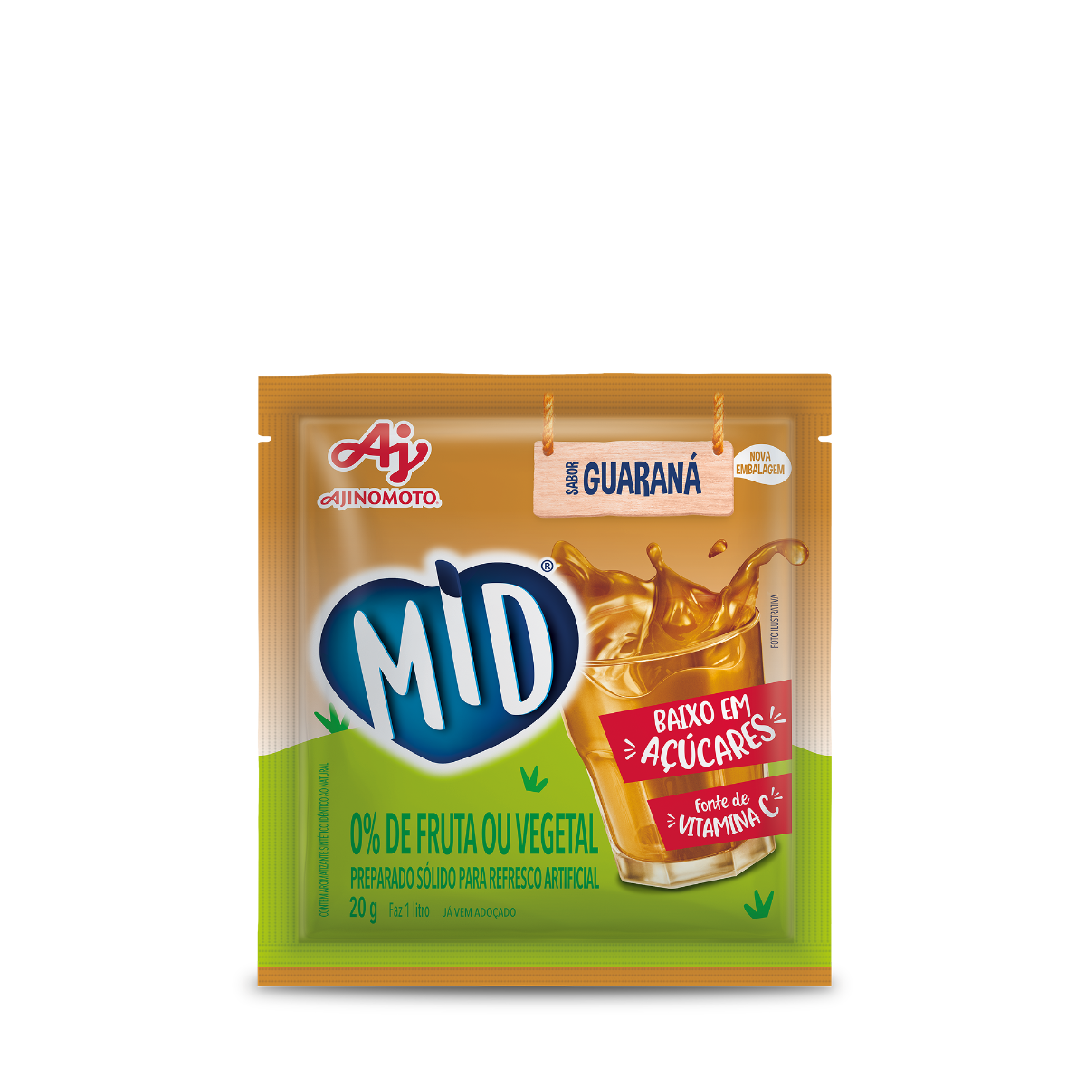 REFRESCO EM PÓ MID® SABOR GUARANÁ 20G