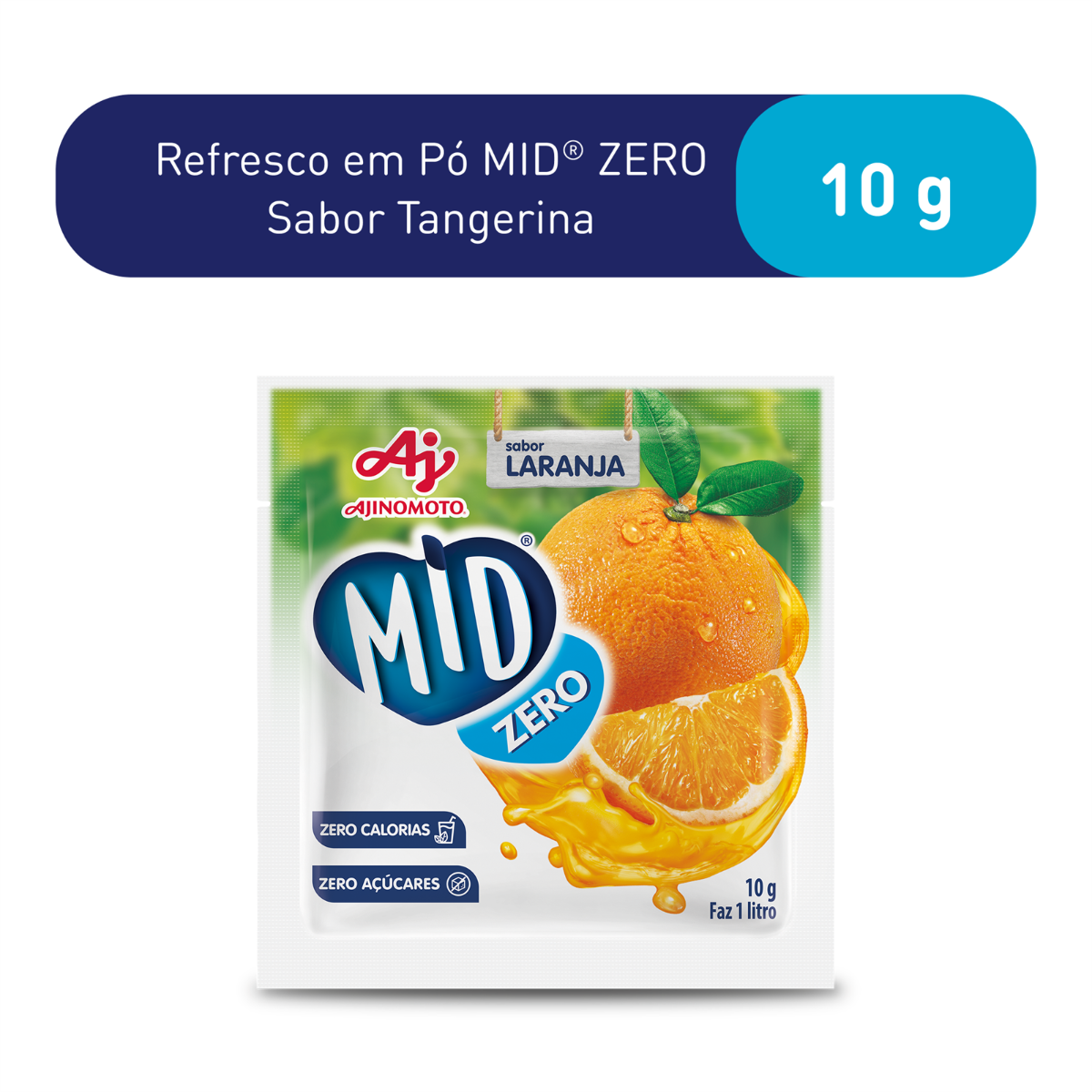REFRESCO EM PÓ MID® ZERO SABOR TANGERINA 10G