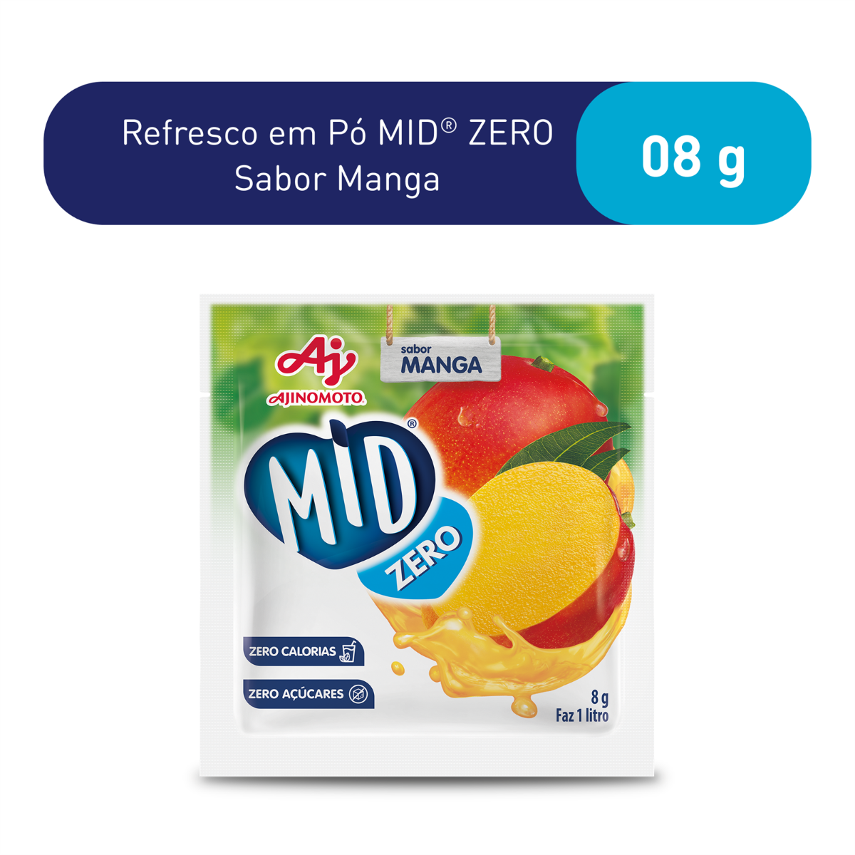 REFRESCO EM PÓ MID® ZERO SABOR MANGA 8G