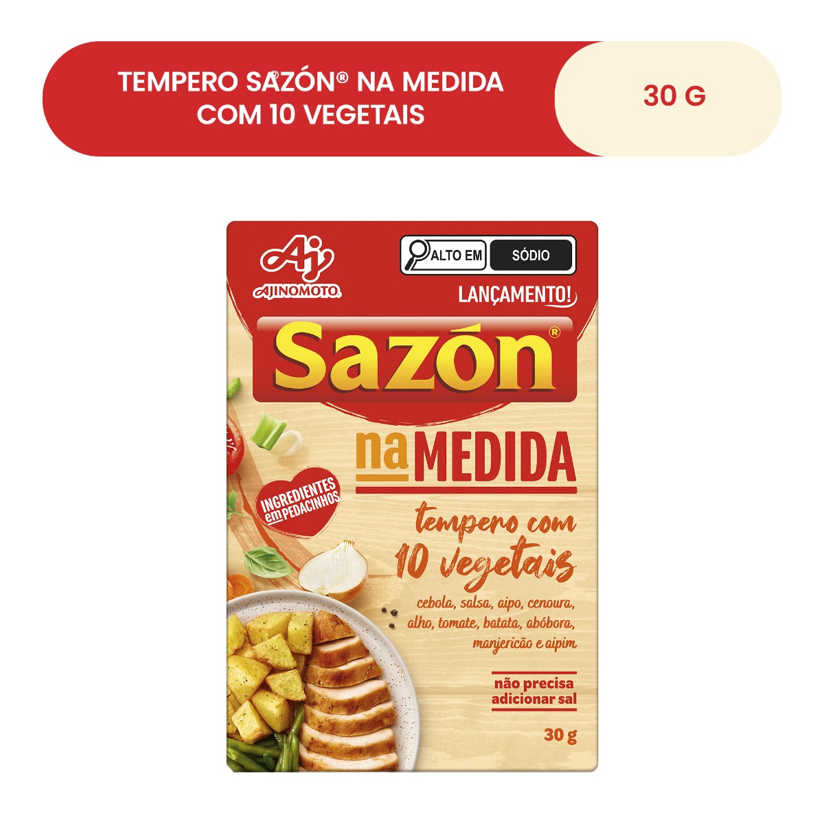 TEMPERO SAZÓN® NA MEDIDA COM 10 VEGETAIS 30g