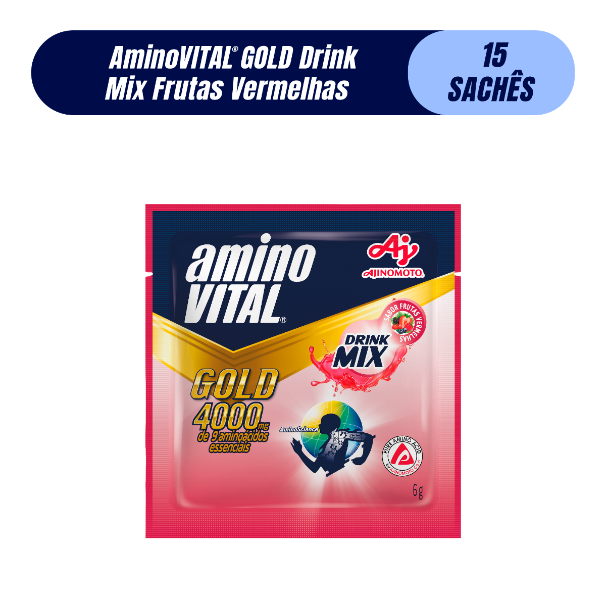 aminoVITAL® GOLD Drink Mix Frutas Vermelhas - Display 15 sachês |
