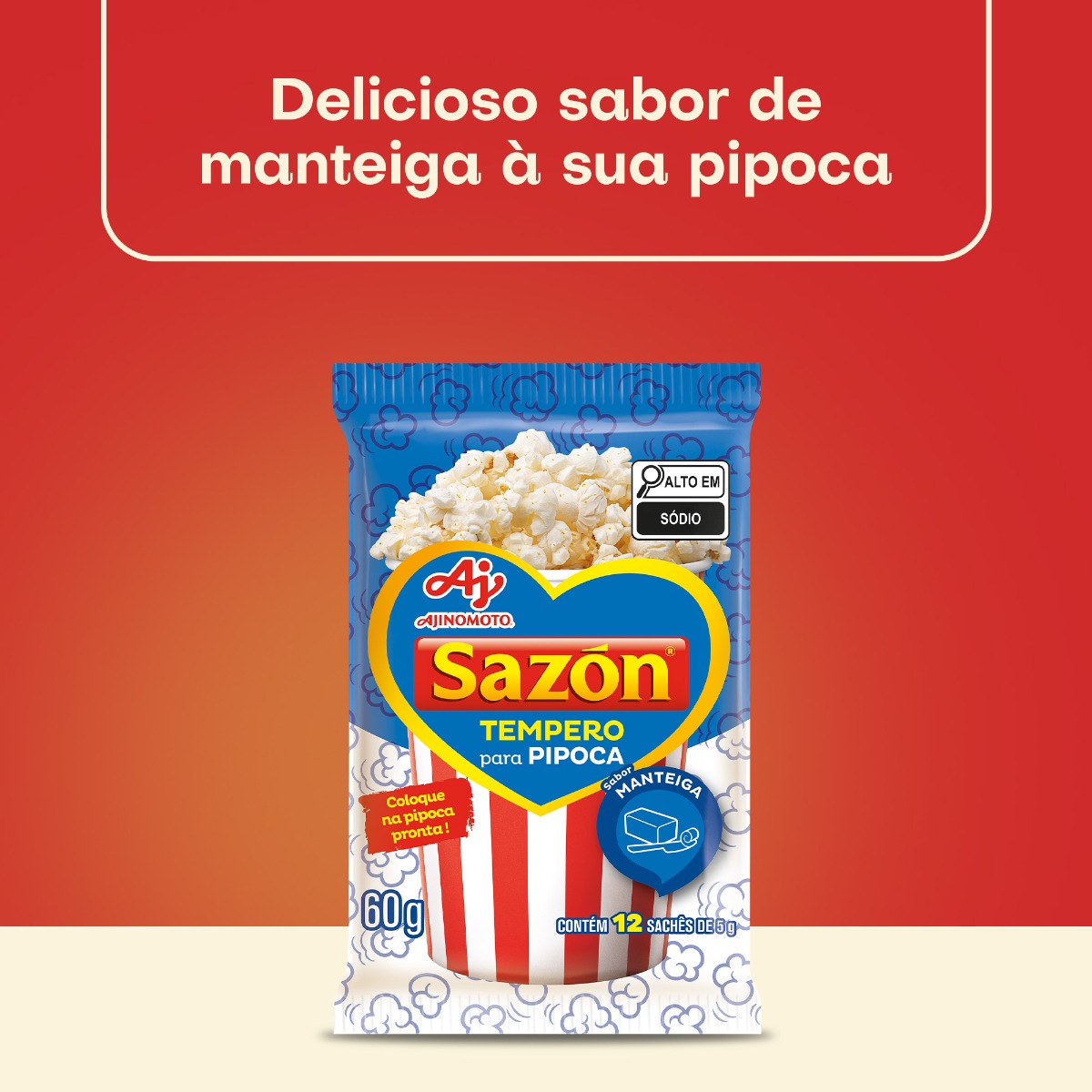 TEMPERO EM PÓ SAZÓN® PIPOCA SABOR MANTEIGA 60G