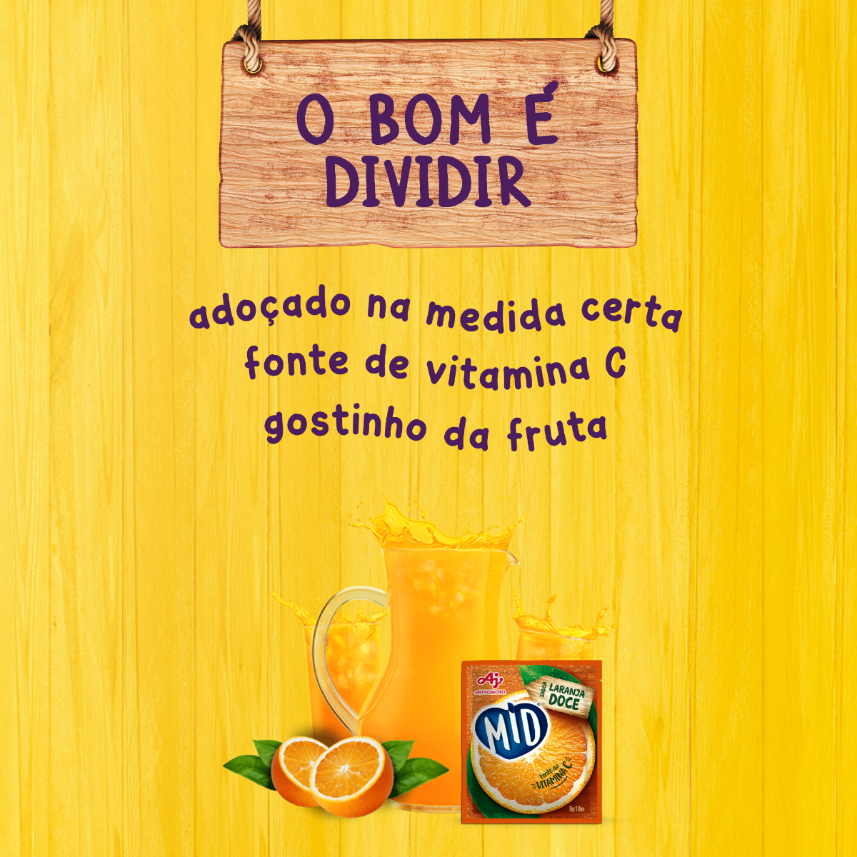 REFRESCO EM PÓ MID® SABOR LARANJA DOCE 20G