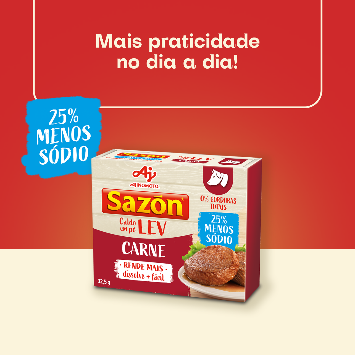 CALDO EM PÓ SAZÓN® SABOR CARNE 32,5G