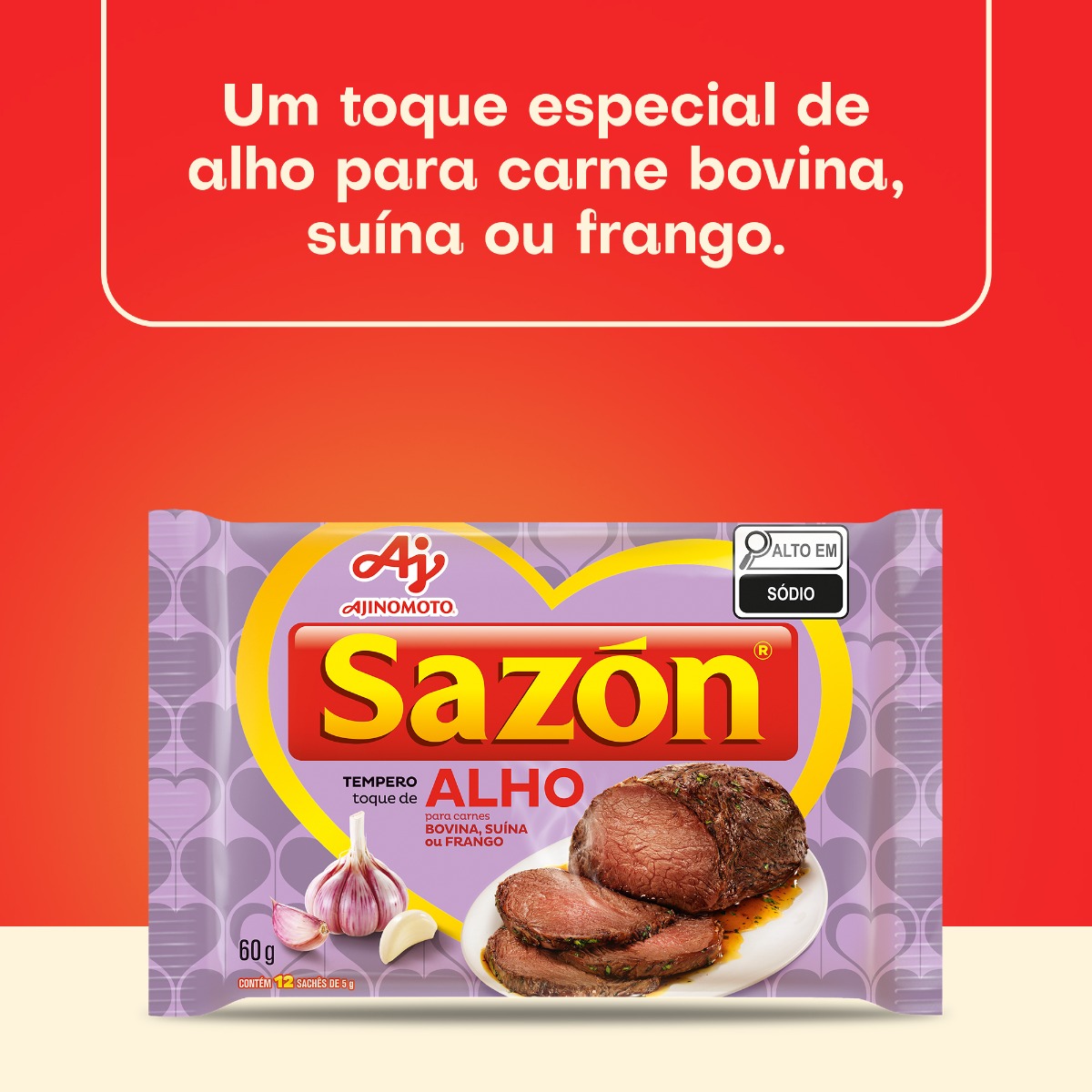 TEMPERO EM PÓ SAZÓN® TOQUE ALHO 60G