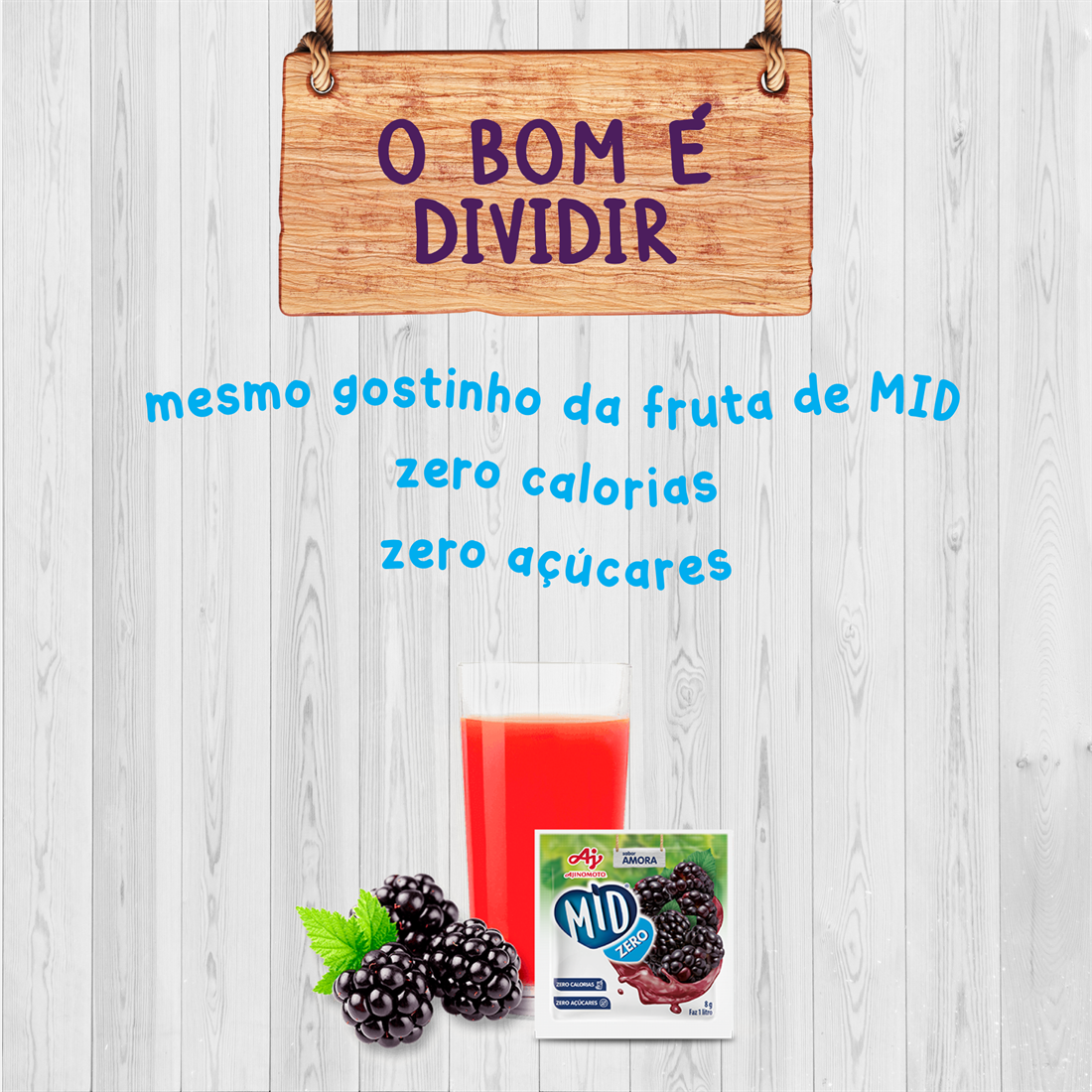 REFRESCO EM PÓ MID® ZERO SABOR AMORA 8G