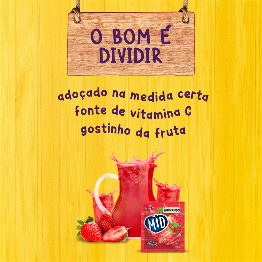 REFRESCO EM PÓ MID® SABOR MORANGO 20G