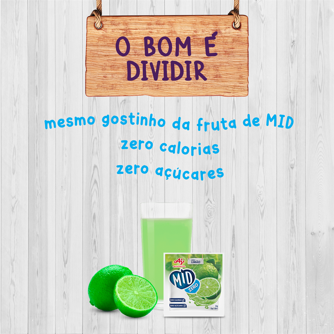 REFRESCO EM PÓ MID® ZERO SABOR LIMÃO 8G