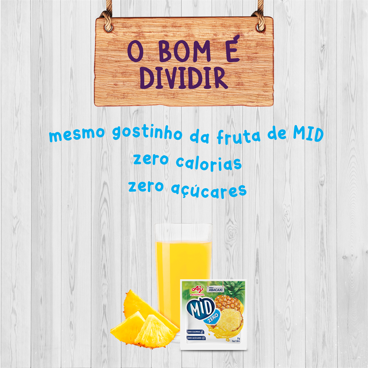 あめ★　s REFRESCO EM PÓ MID® ZERO SABOR ABACAXI 8G | Ajinomoto | Ajinomoto