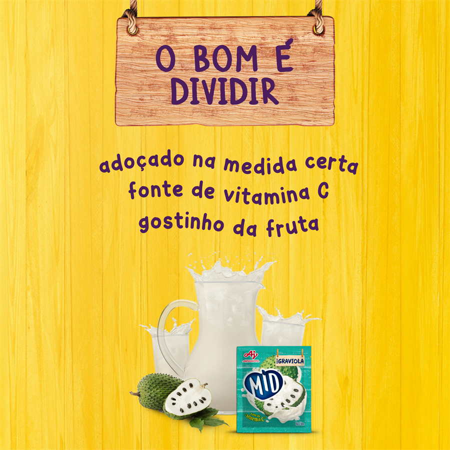 Kit Refresco em Pó MID® Sabor Graviola Com 15 Unidades de 20g