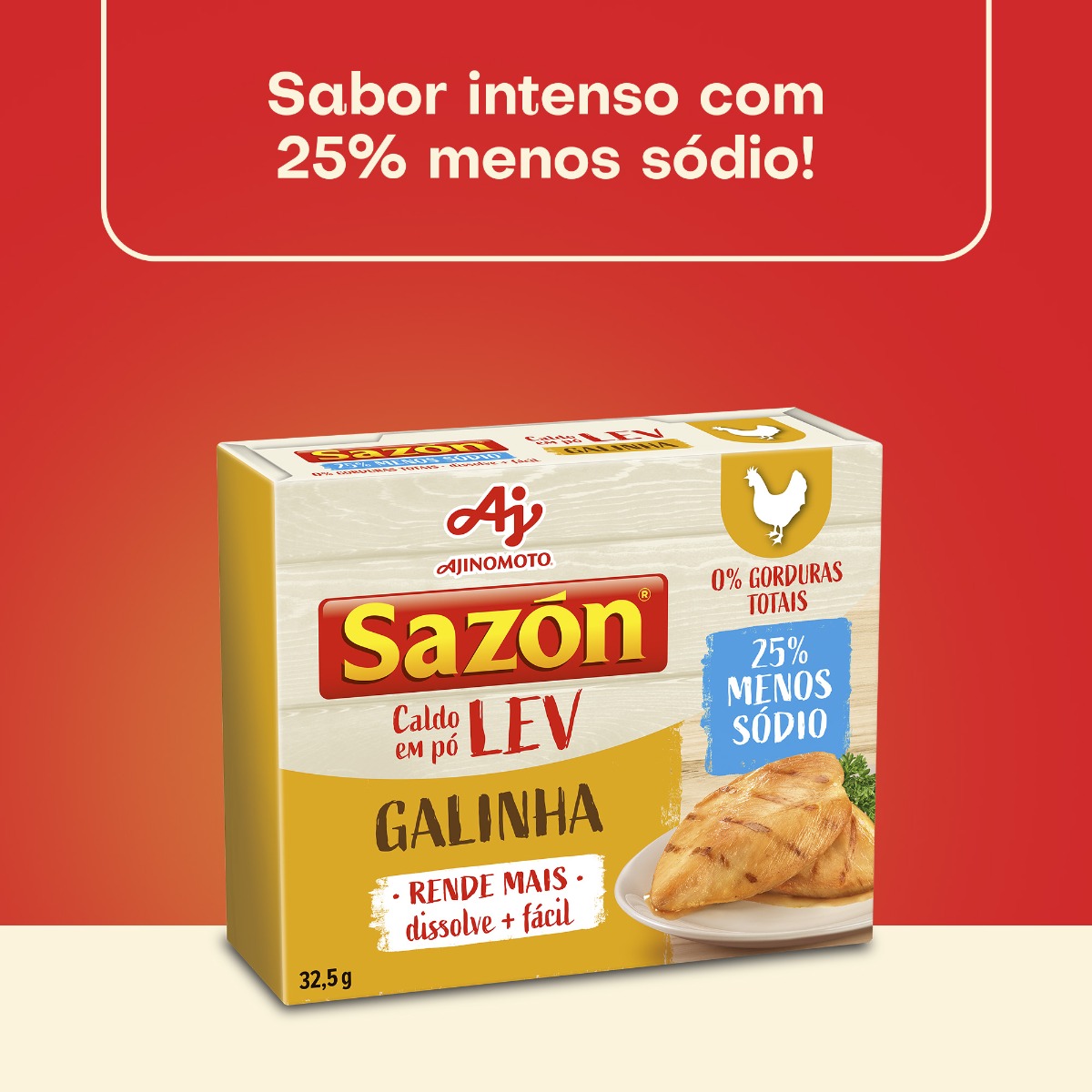 CALDO EM PÓ SAZÓN® LEV SABOR GALINHA 32,5G