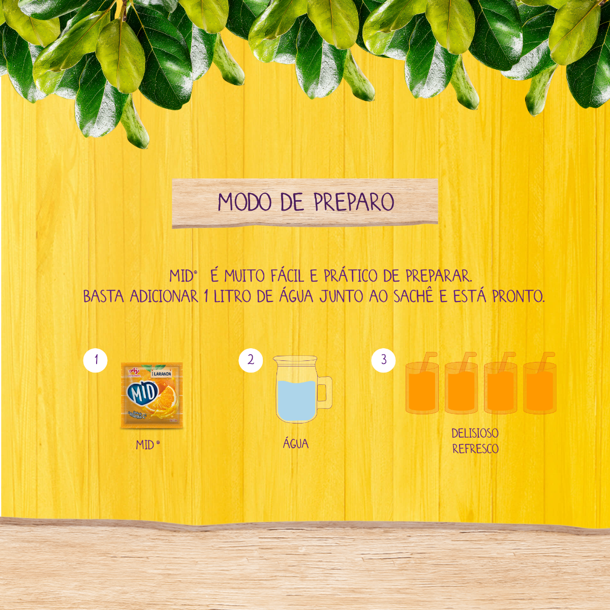 REFRESCO EM PÓ MID® SABOR LARANJA 20G