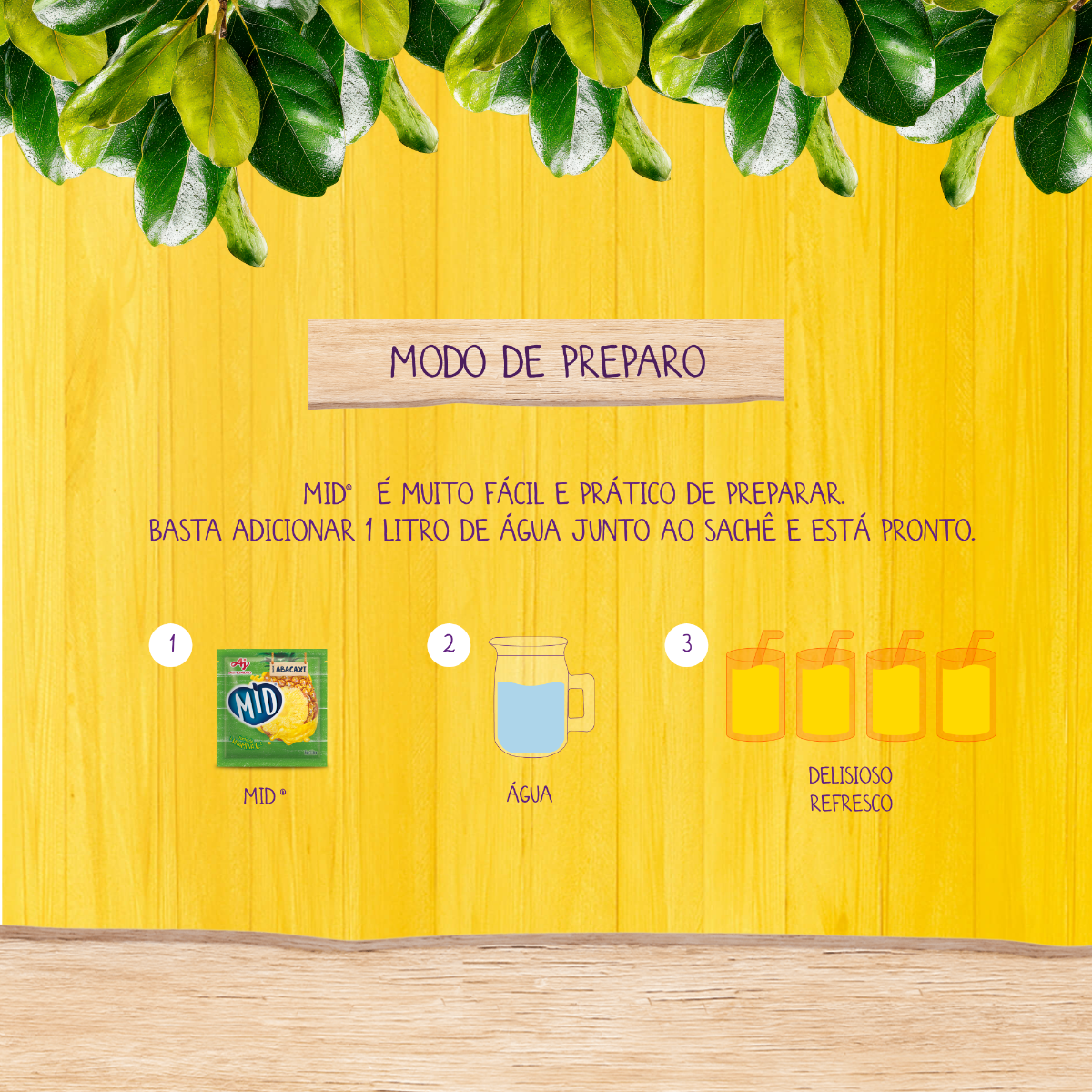 REFRESCO EM PÓ MID® SABOR ABACAXI 20G