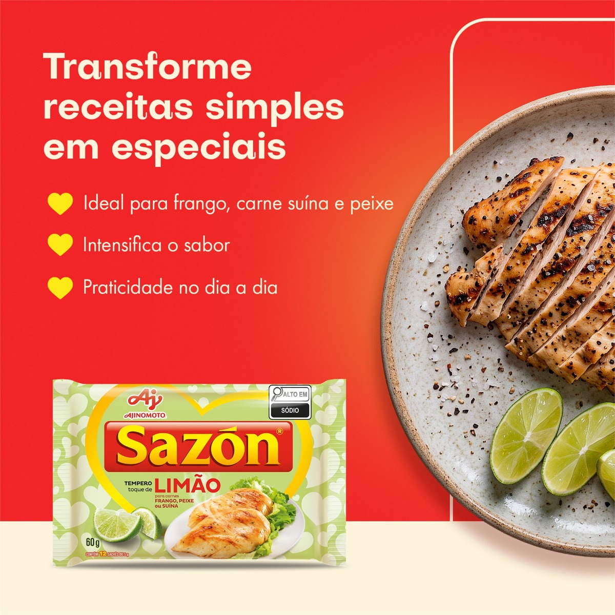 TEMPERO EM PÓ SAZÓN® TOQUE LIMAO 60G