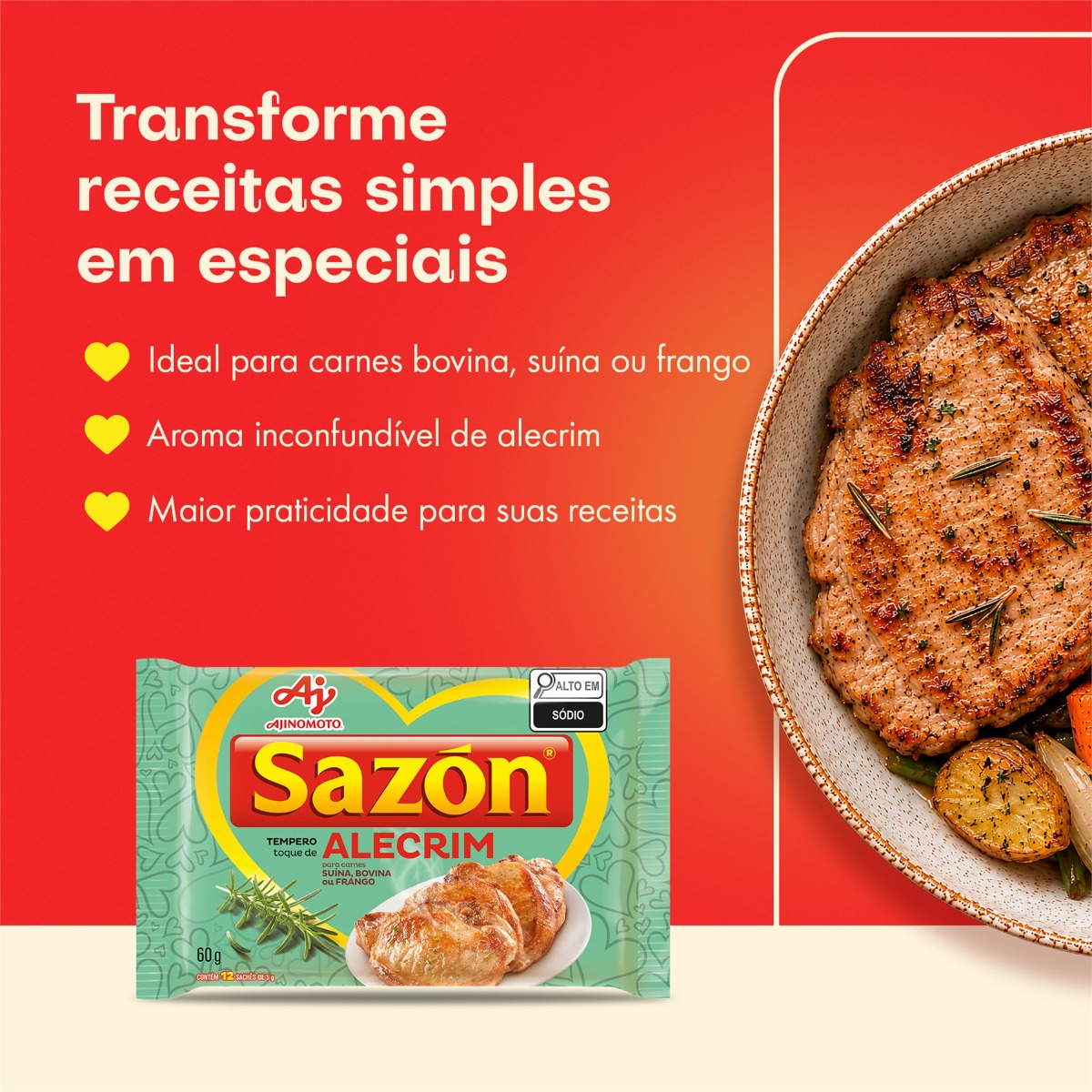 TEMPERO EM PÓ SAZÓN® TOQUE ALECRIM 60G