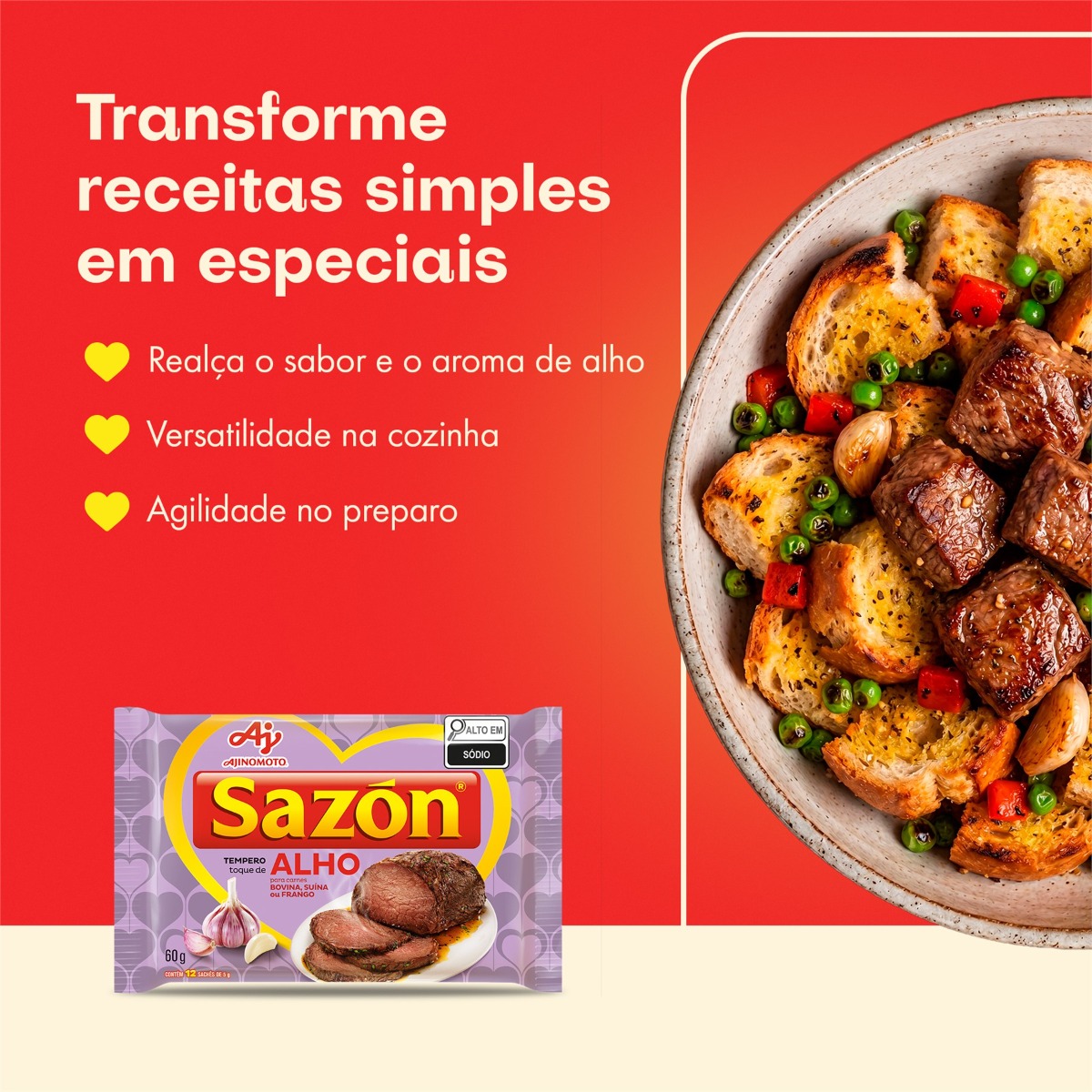 TEMPERO EM PÓ SAZÓN® TOQUE ALHO 60G