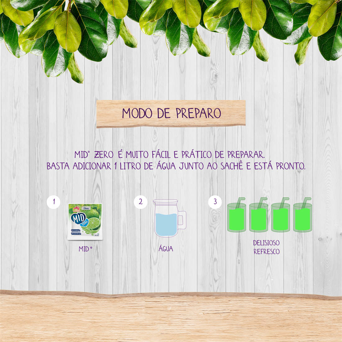 REFRESCO EM PÓ MID® ZERO SABOR LIMÃO 8G