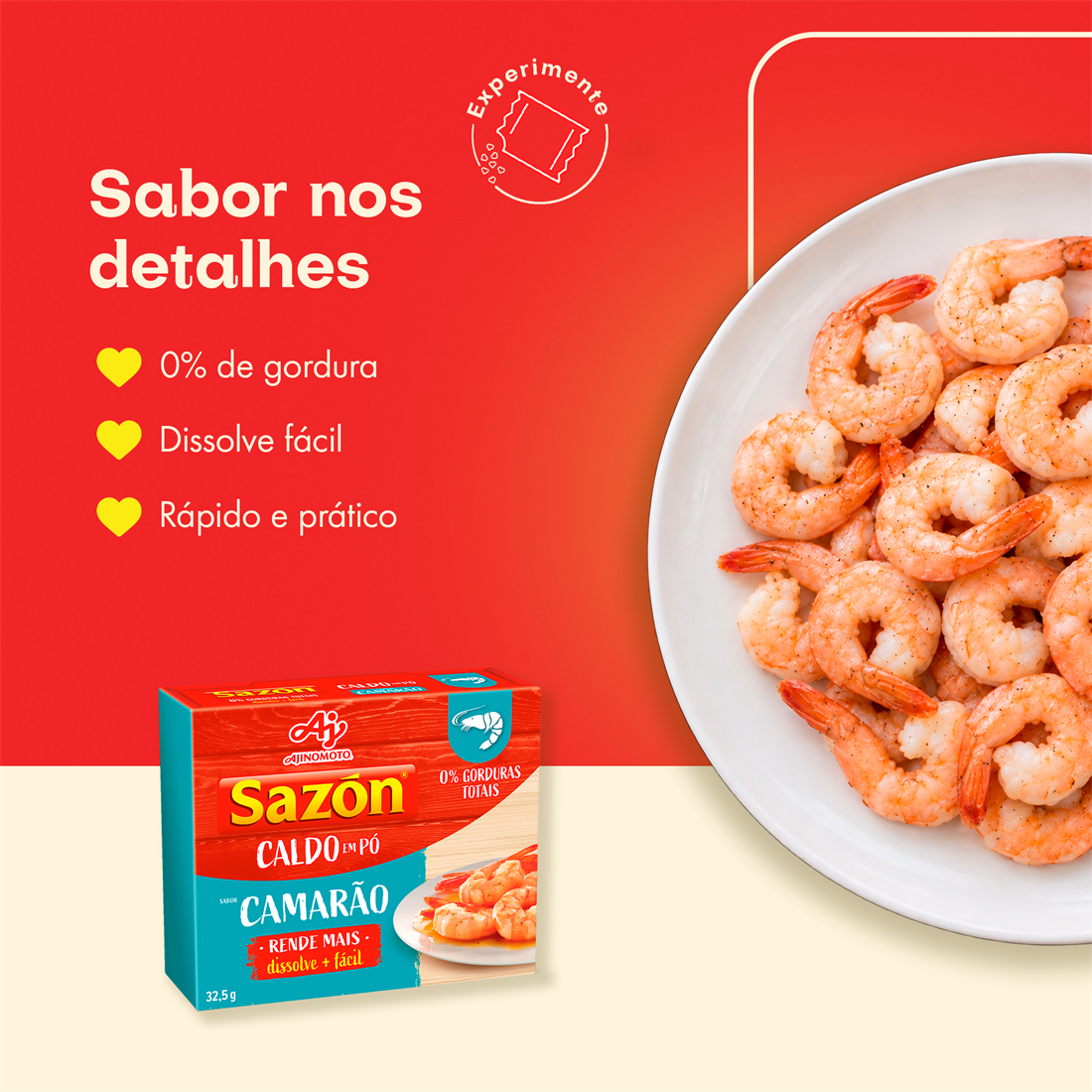 CALDO EM PÓ SAZÓN® SABOR CAMARÃO 32,5G