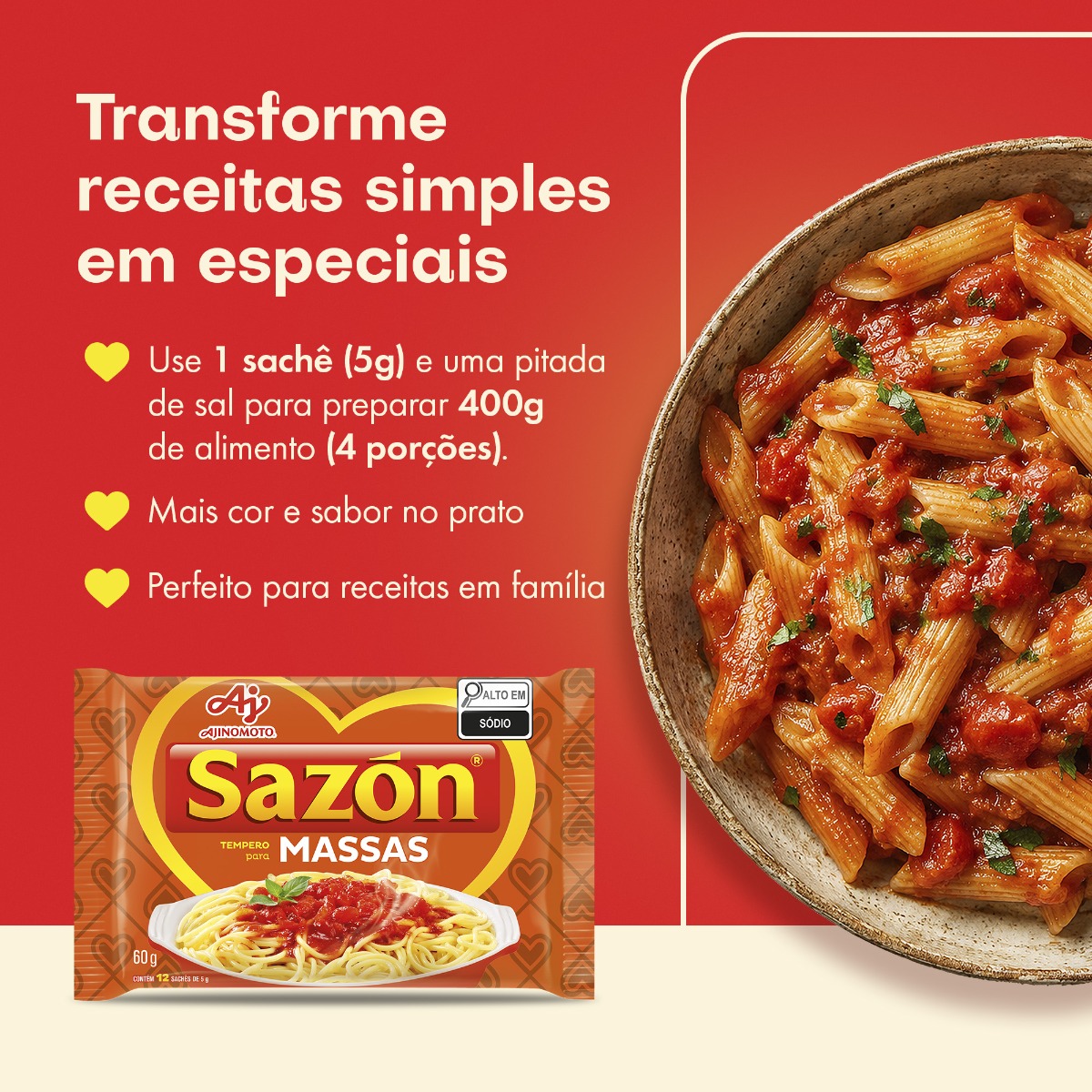 TEMPERO EM PÓ SAZÓN® PARA MASSAS 60G
