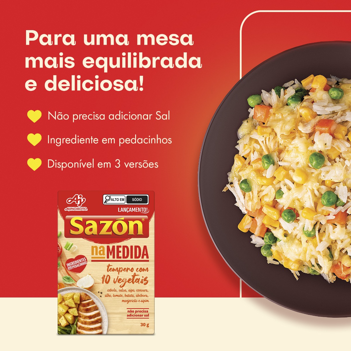 TEMPERO SAZÓN® NA MEDIDA COM 10 VEGETAIS 30g