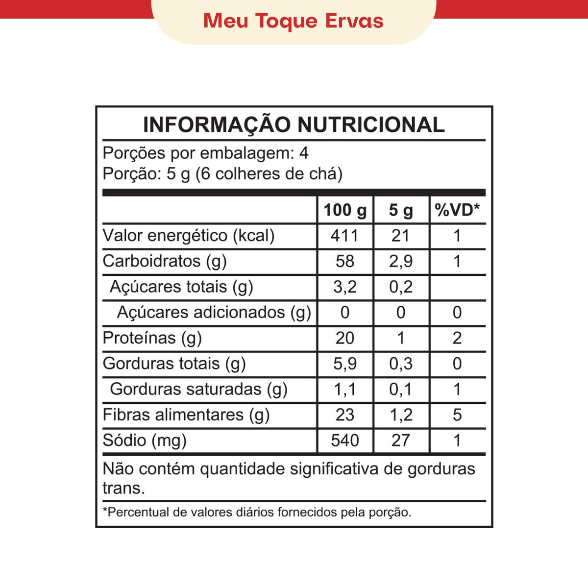TEMPERO SAZÓN® MEU TOQUE ERVAS 20G
