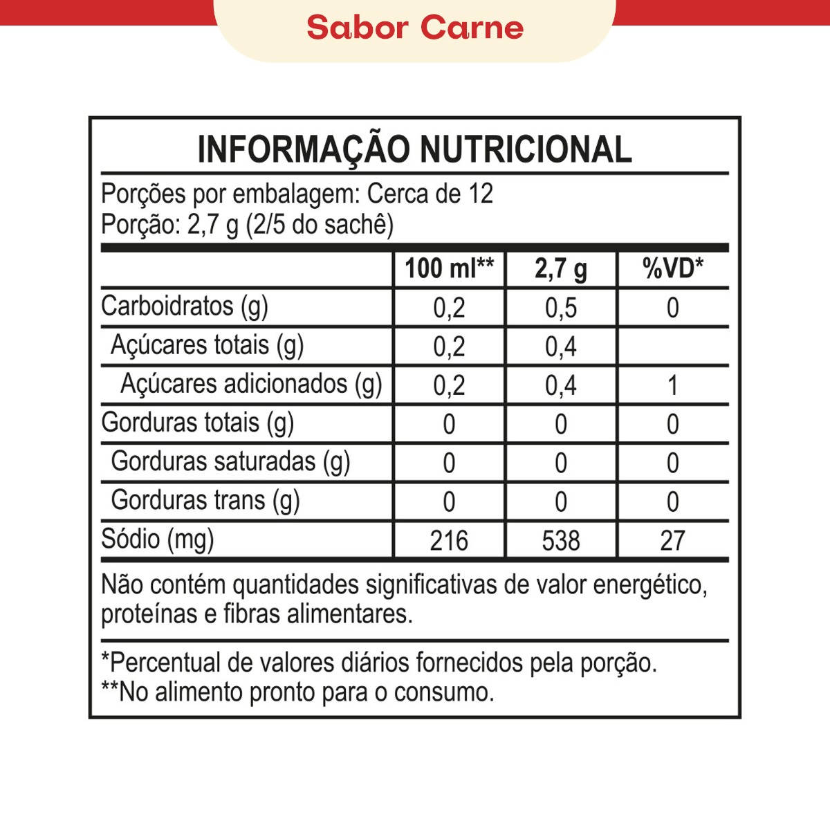 CALDO EM PÓ SAZÓN® LEV SABOR CARNE 32,5G