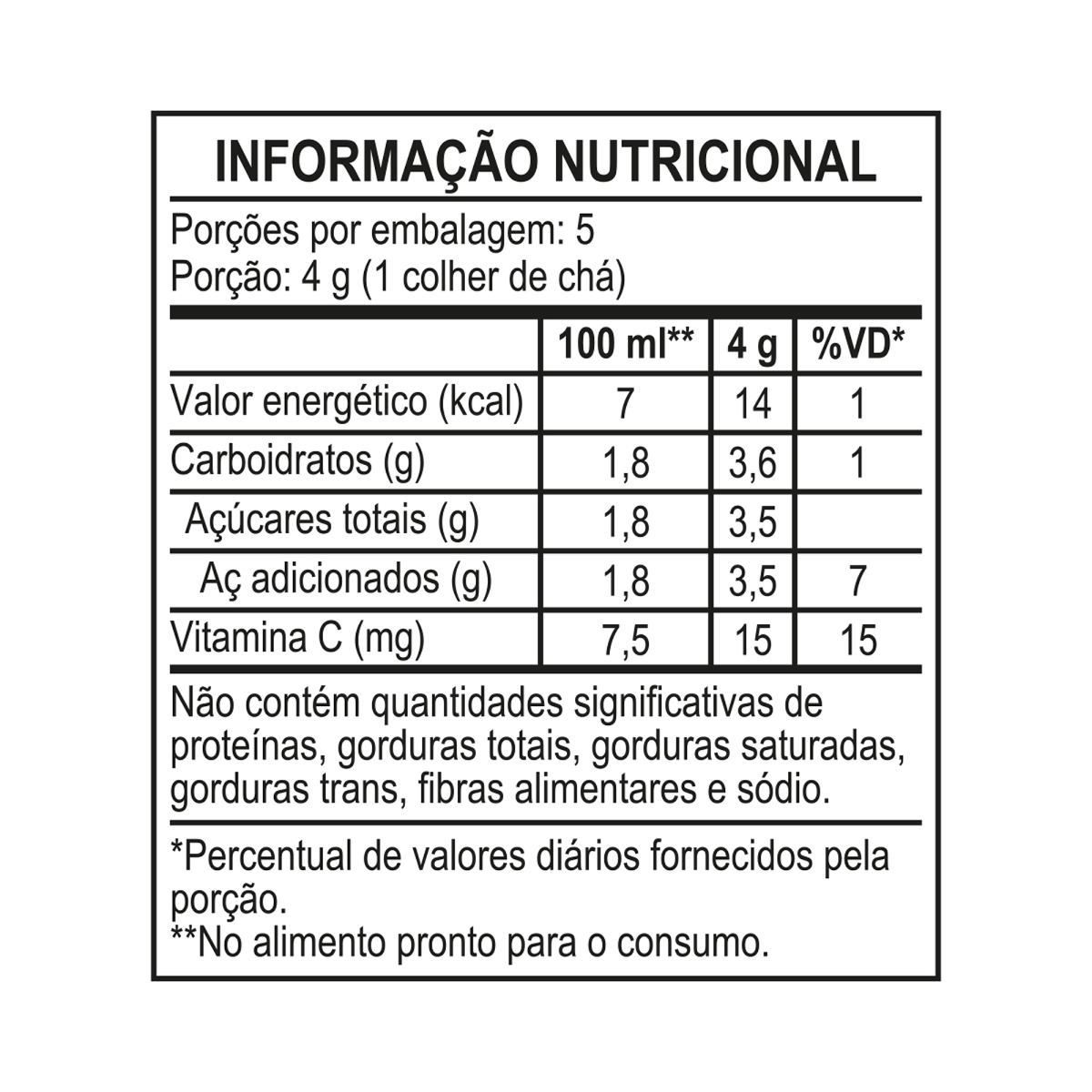 Kit Refresco em Pó MID® Sabor Guaraná Com 15 Unidades de 20g