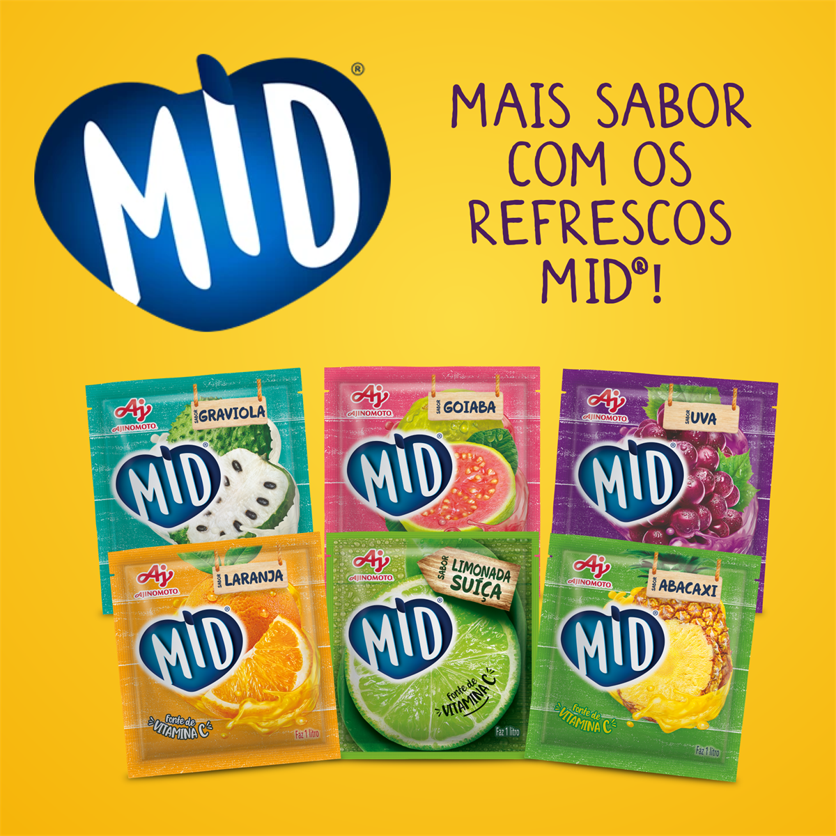 REFRESCO EM PÓ MID® SABOR CAJÚ 20G
