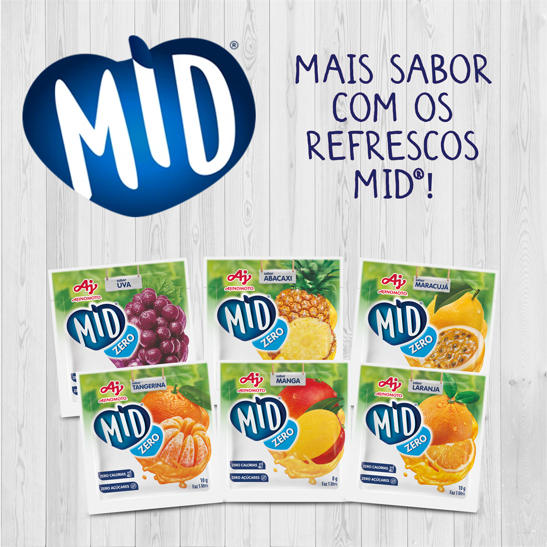 REFRESCO EM PÓ MID® ZERO SABOR TANGERINA 10G