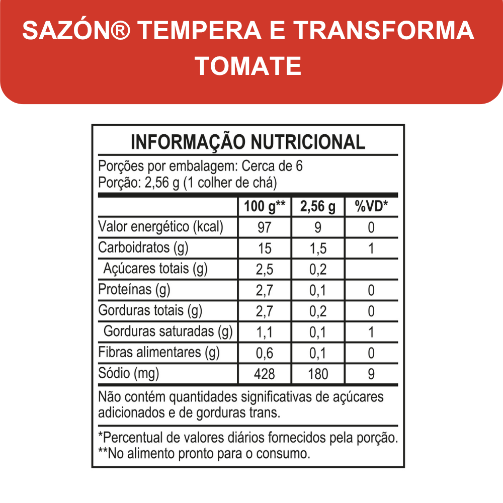Kit 3 Temperos Sazón® Tempera e Transforma Ajinomoto – Alho e Cebola, Queijo e Tomate
