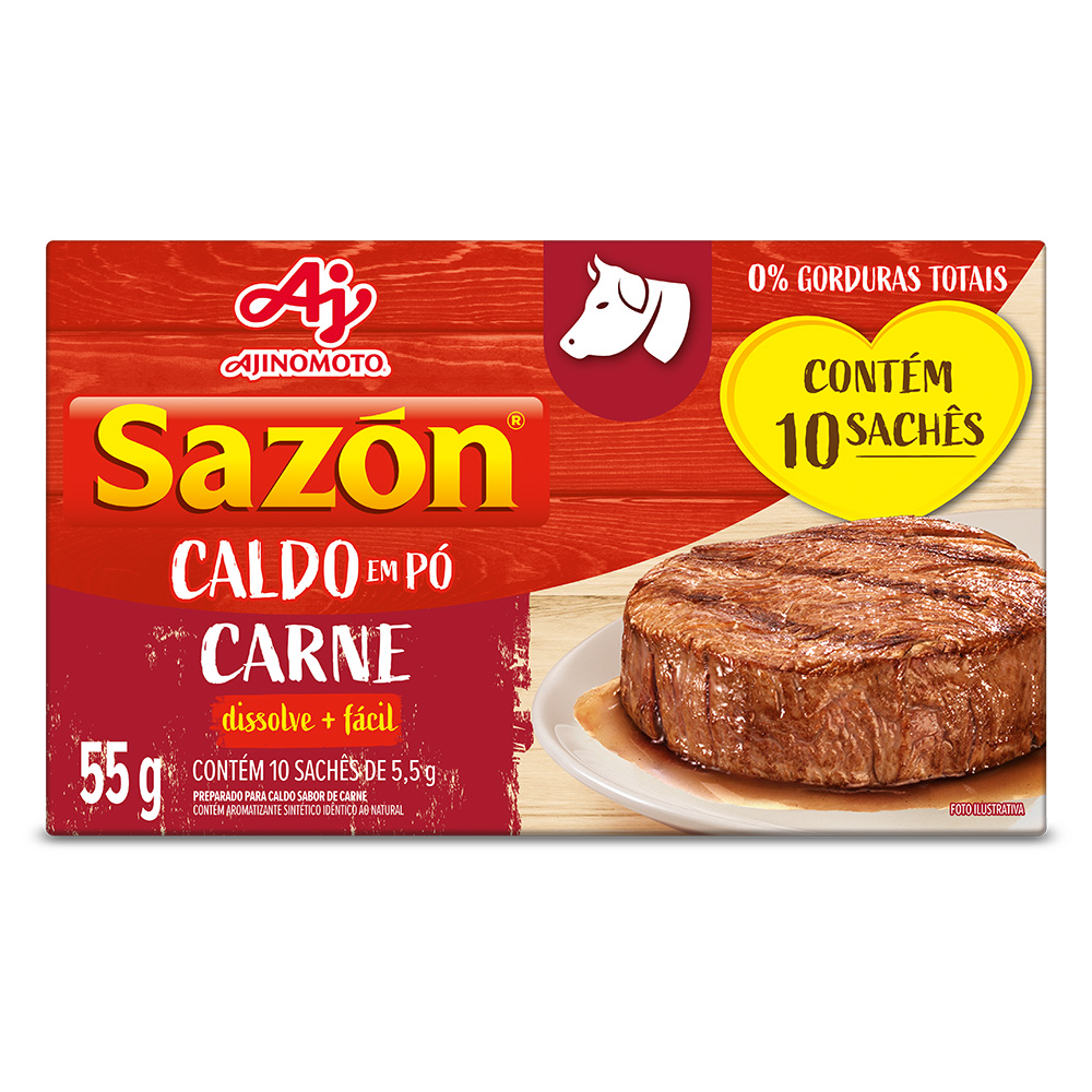 CALDO EM PÓ SAZÓN® SABOR CARNE 55G