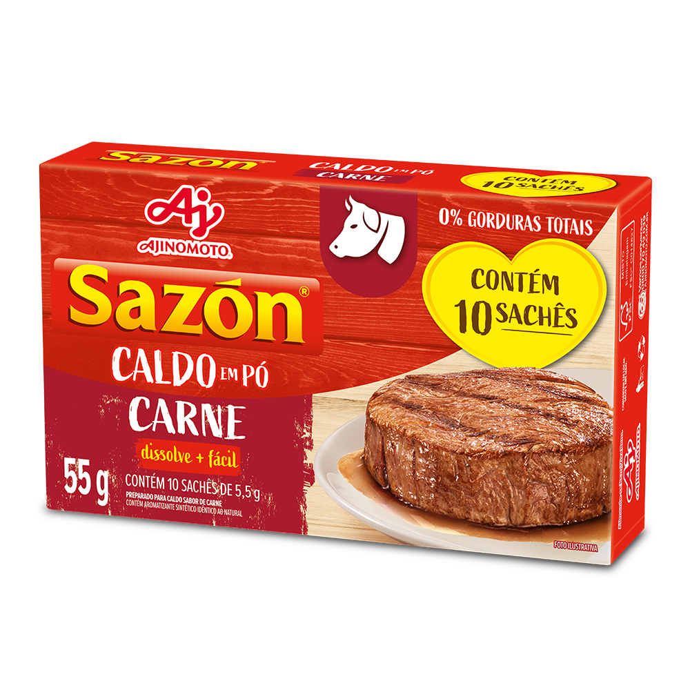 CALDO EM PÓ SAZÓN® SABOR CARNE 55G