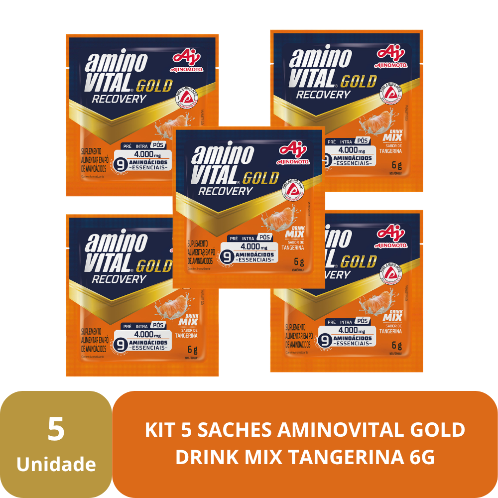 Imagem do produto KIT 5 SACHES AMINOVITAL GOLD DRINK MIX TANGERINA 6G