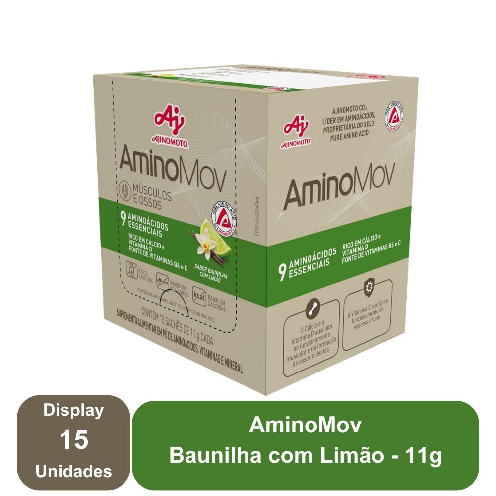 Imagem do produto AMINOMOV BAUNILHA COM LIMÃO 11G - 15 SACHÊS