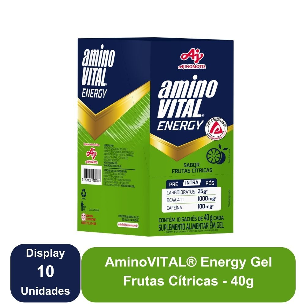 Imagem do produto AMINOVITAL® ENERGY - FRUTAS CÍTRICAS - COM CAFEÍNA - DISPLAY 10 SACHÊS