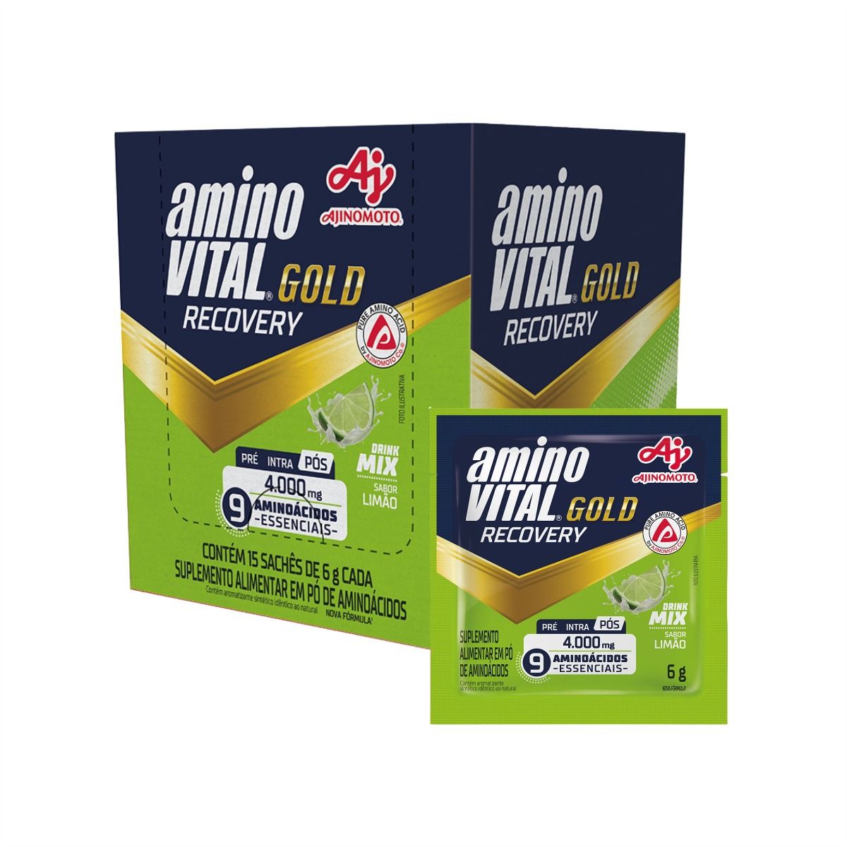 Imagem do produto aminoVITAL® GOLD Drink Mix Limão - Display 15 sachês