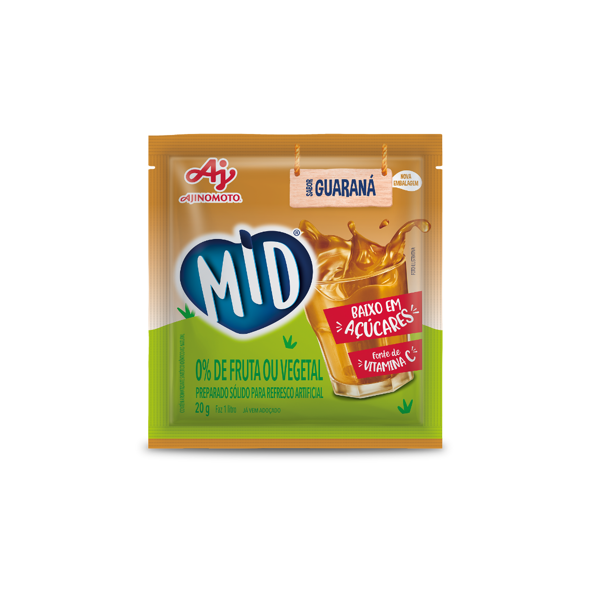 REFRESCO EM PÓ MID® SABOR GUARANÁ 20G