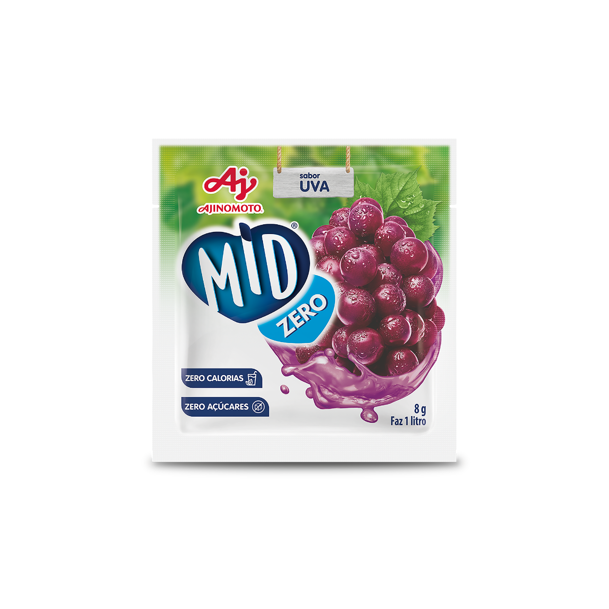 Imagem do produto REFRESCO EM PÓ MID® ZERO SABOR UVA 8G