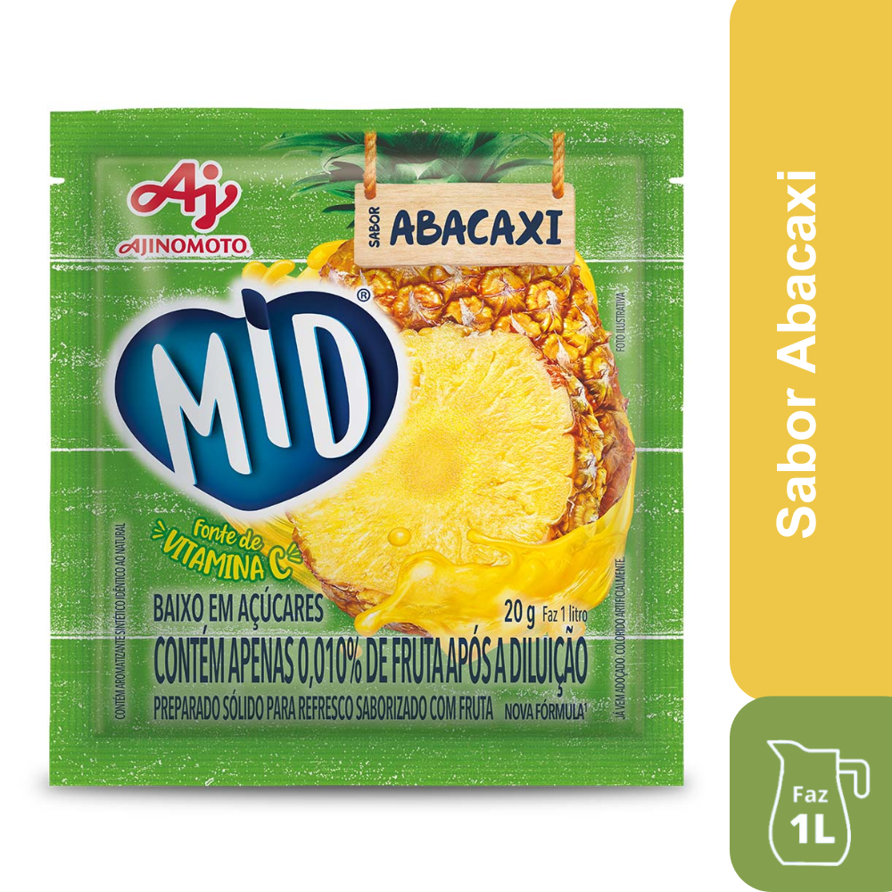 Imagem do produto REFRESCO EM PÓ MID® SABOR ABACAXI 20G