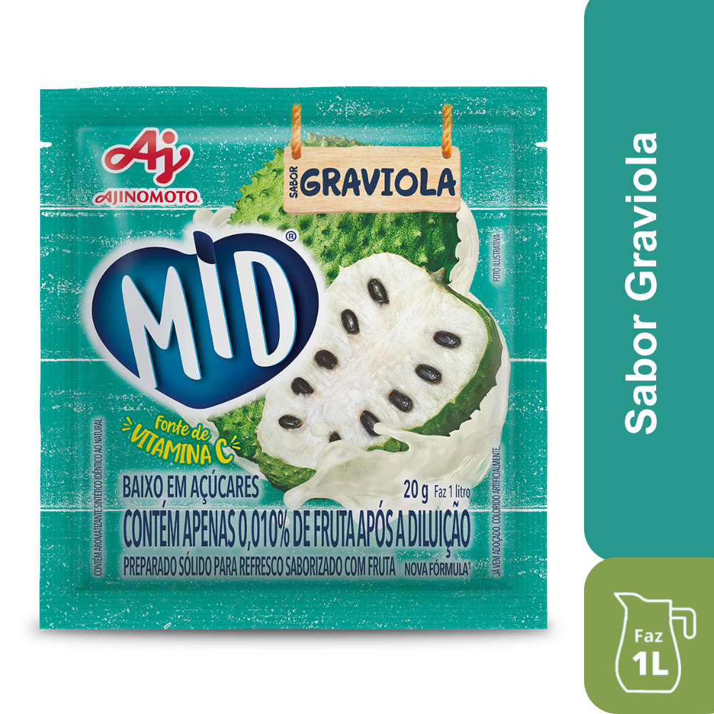 Imagem do produto REFRESCO EM PÓ MID® SABOR GRAVIOLA 20G